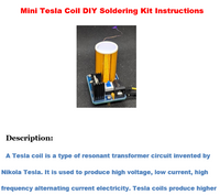 Free Download of Mini Tesla Coil DIY Soldering Kit Instructions